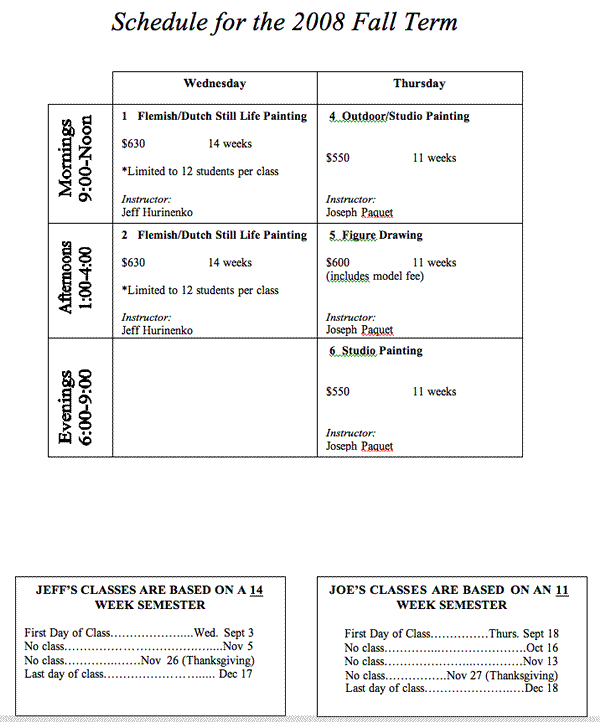 schedule