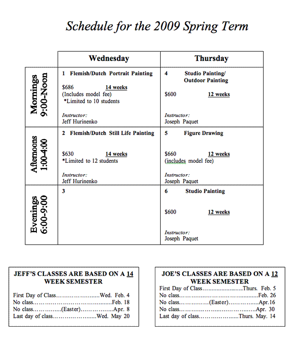 schedule